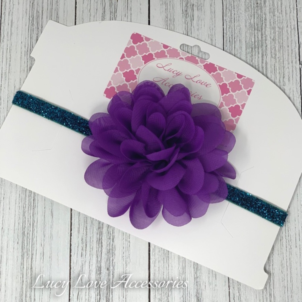Handmade purple and teal headband! Sized to fit